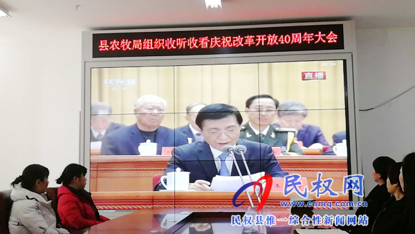 我縣各鄉(xiāng)鎮(zhèn)（街道辦）、縣直各單位認(rèn)真組織全體干部集中收聽(tīng)收看慶祝改革開(kāi)放40周年大會(huì)